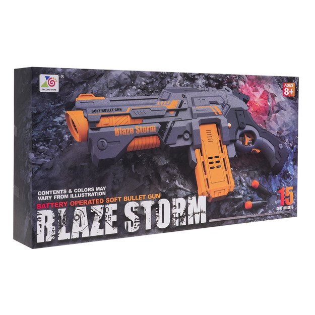 Žaislinis automatinis pistoletas Blaze Storm, pilkas