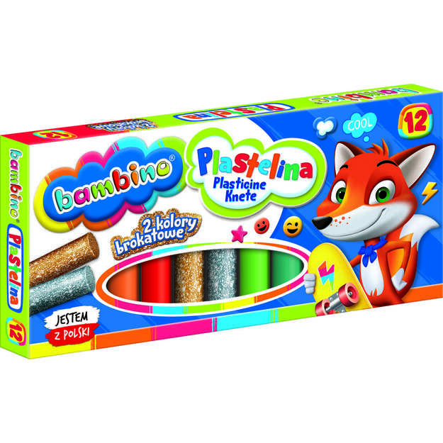 Spalvotas plastilinas, 12vnt., Bambino