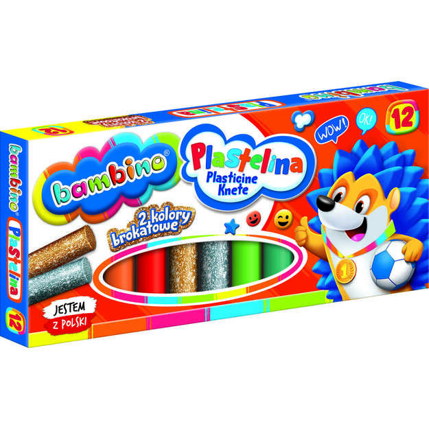 Spalvotas plastilinas, 12vnt., Bambino