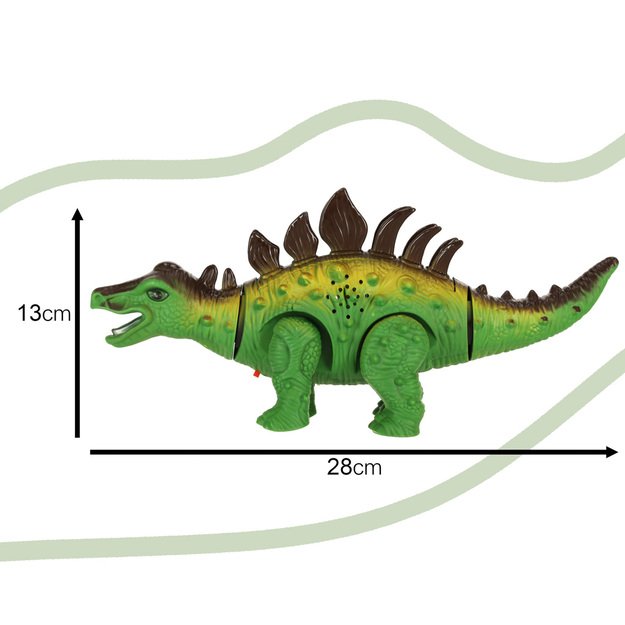 Interaktyvus riaumojantis dinozauras stegozauras, žalias