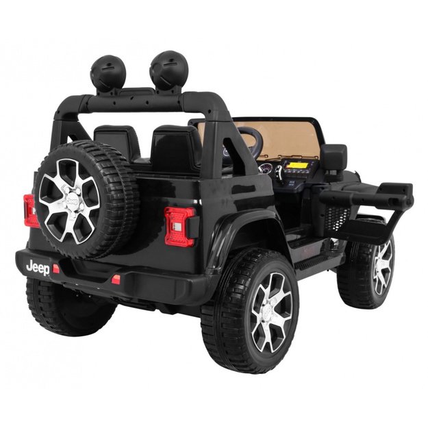 Vienvietis elektrinis džipas vaikams Jeep Wrangler Rubicon, juodas