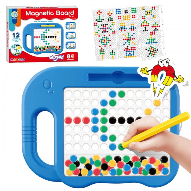 Vaikiška Montessori magnetinė lenta 3 vnt rinkinys, mėlyna, WOOPIE