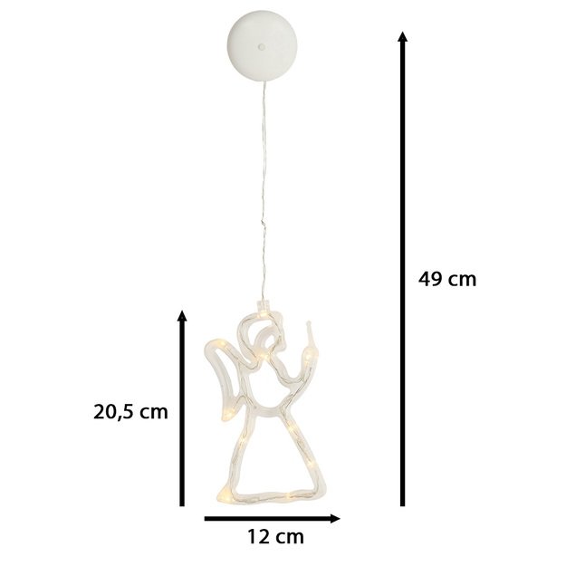Kalėdinė LED dekoracija, angelas, šiltai balta