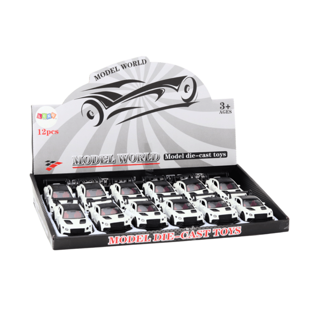 Metalinis sportinis automobilis 1:32, baltas