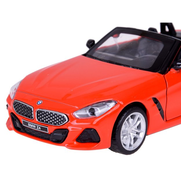 Metalinis automobilio BMW Z4 M40i modelis su šviesos ir garso efektais, raudona