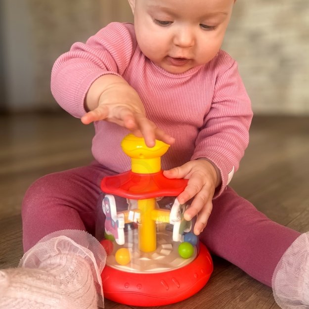 Žaislinė besisukanti karuselė, raudona, WOOPIE