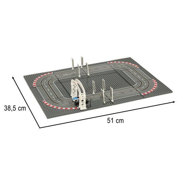 Elektrinė lenktynių trasa su dviem automobiliais, 38,5x51cm