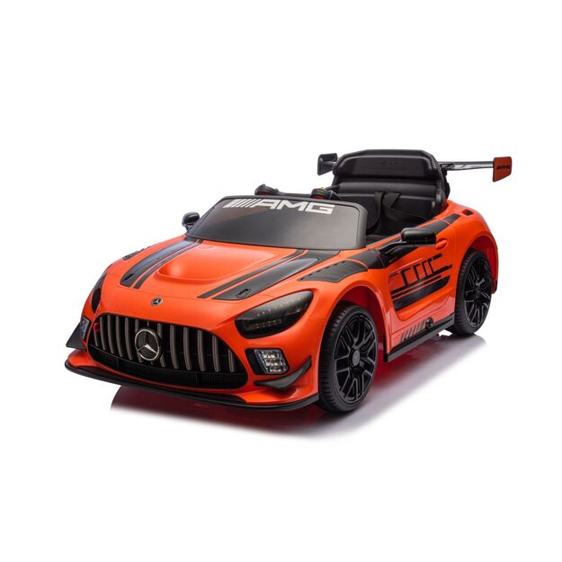 Vienvietis elektrinis sportinis automobilis Mercedes AMG GT3 vaikams, oranžinis