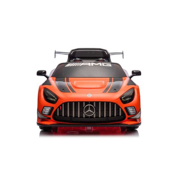 Vienvietis elektrinis sportinis automobilis Mercedes AMG GT3 vaikams, oranžinis