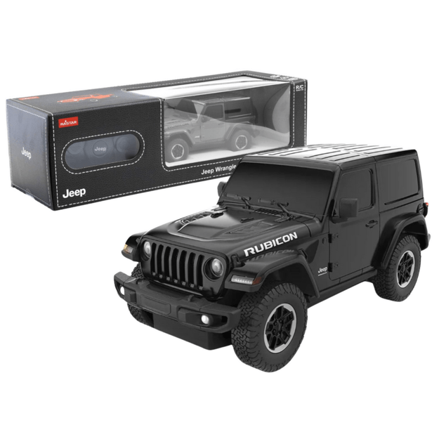 Nuotoliniu būdu valdomas JEEP Wrangler JL Rubicon automobilis, juodas  