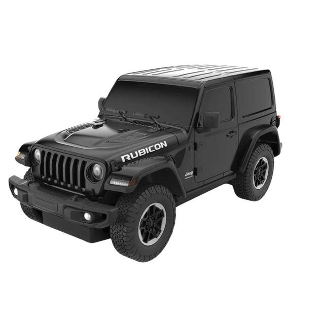 Nuotoliniu būdu valdomas JEEP Wrangler JL Rubicon automobilis, juodas  