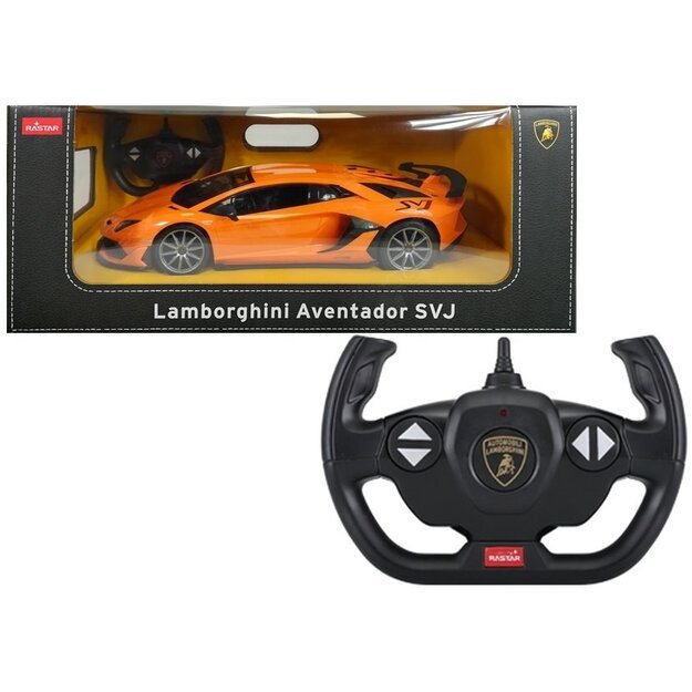 Nuotoliniu būdu valdomas Lamborghini Aventador Rastar automobilis 1:1, oranžinis