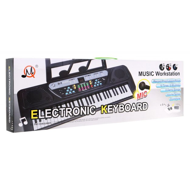 Elektrinis pianinas vaikams su mikrofonu  MQ-61521UFB, juodas