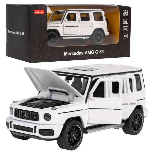 Metalinis automobilis Mercedes Benz AMG G63 1:32, baltas