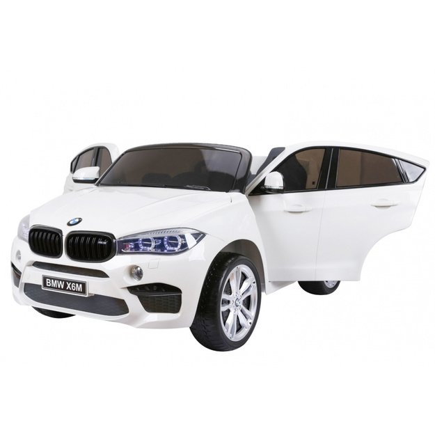 Dvivietis elektromobilis vaikams BMW X6 M XXL, baltas