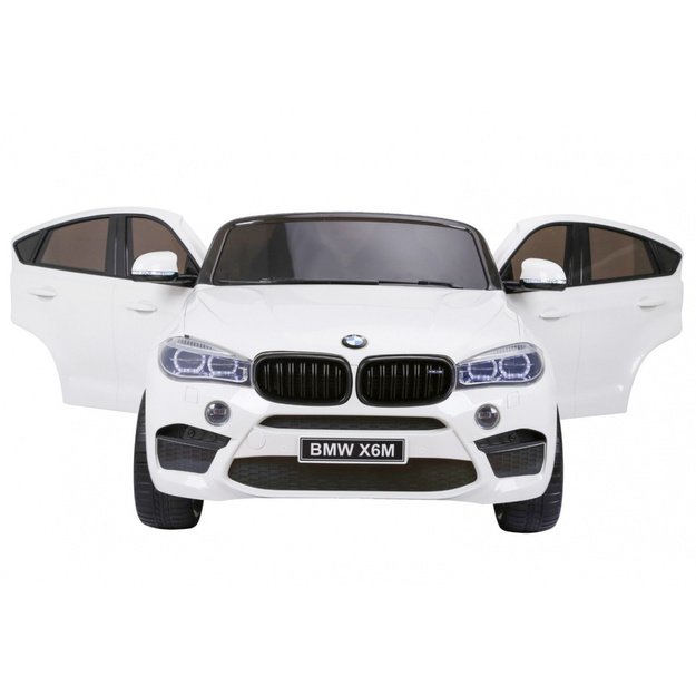 Dvivietis elektromobilis vaikams BMW X6 M XXL, baltas