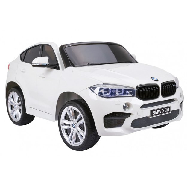 Dvivietis elektromobilis vaikams BMW X6 M XXL, baltas