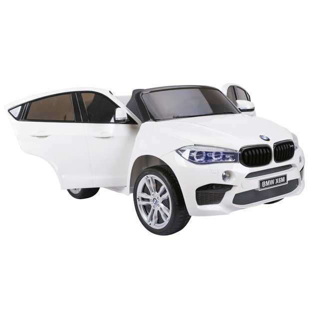 Dvivietis elektromobilis vaikams BMW X6 M XXL, baltas