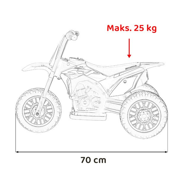 Vaikiškas elektrinis triratis motociklas Honda CRF 450R, raudonas