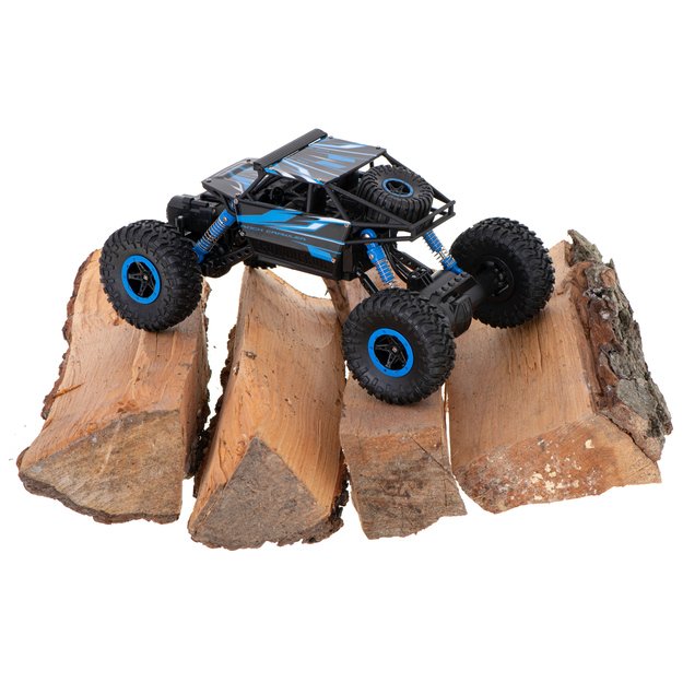 Nuotoliniu būdu valdomas automobilis ,,Rock Crawler" 2.4 GHz, mėlynas