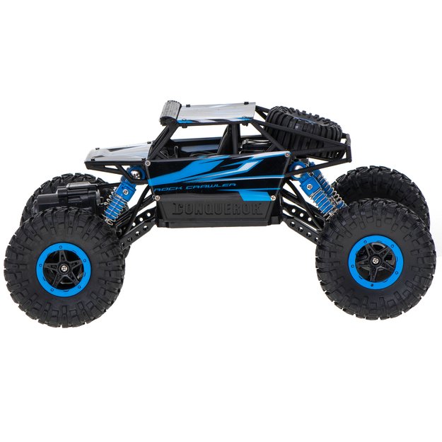 Nuotoliniu būdu valdomas automobilis ,,Rock Crawler" 2.4 GHz, mėlynas