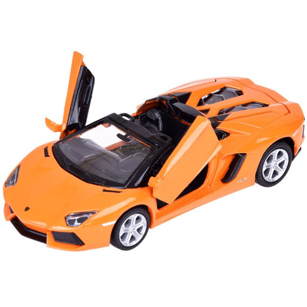 Metalinis automobilio modelis Lamborghini Aventador Roadster, oranžinis