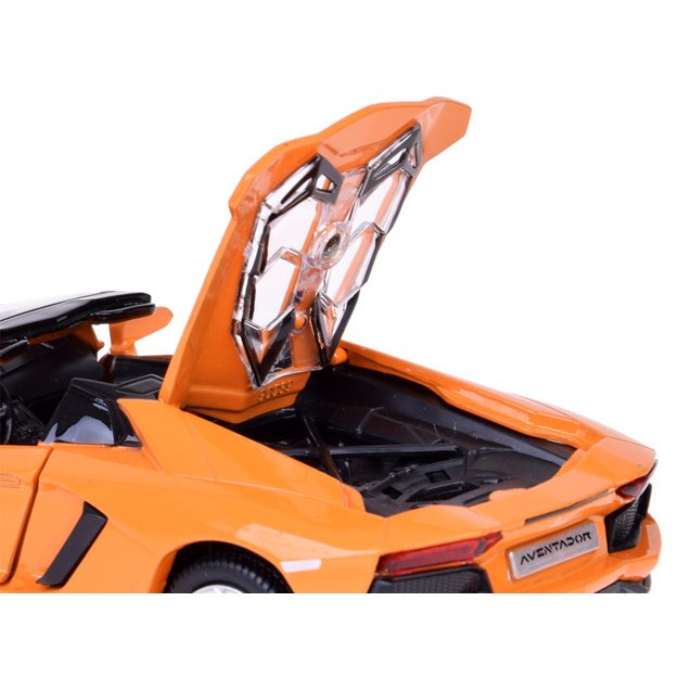 Metalinis automobilio modelis Lamborghini Aventador Roadster, oranžinis