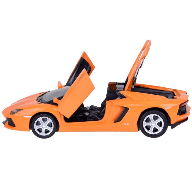 Metalinis automobilio modelis Lamborghini Aventador Roadster, oranžinis