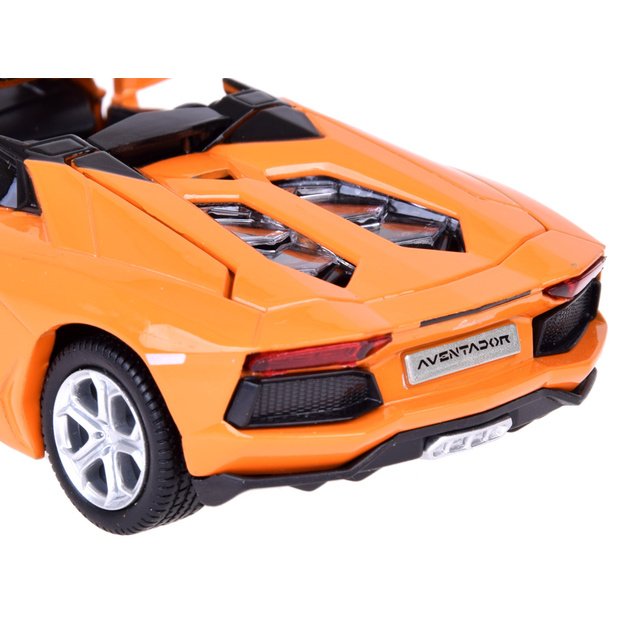 Metalinis automobilio modelis Lamborghini Aventador Roadster, oranžinis