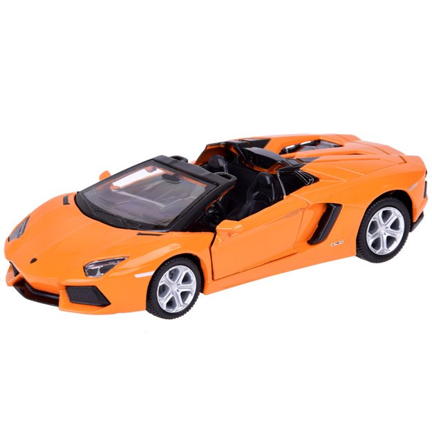 Metalinis automobilio modelis Lamborghini Aventador Roadster, oranžinis