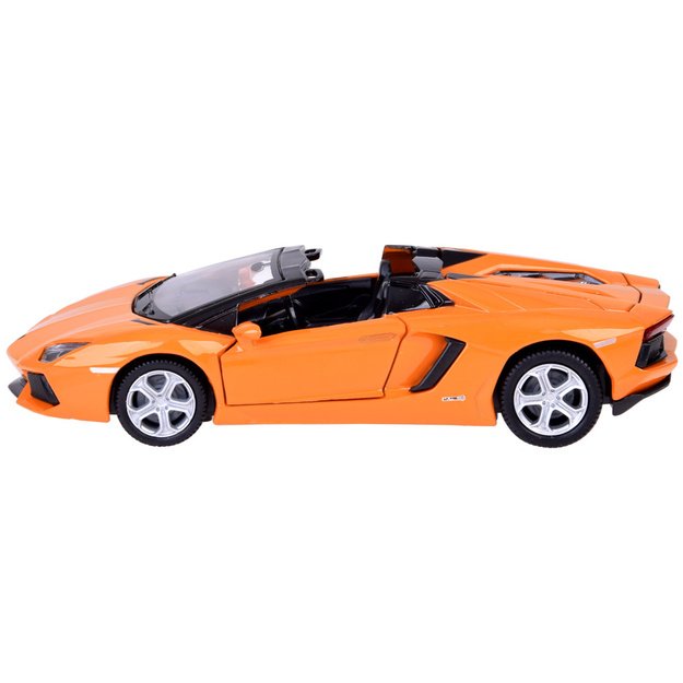 Metalinis automobilio modelis Lamborghini Aventador Roadster, oranžinis