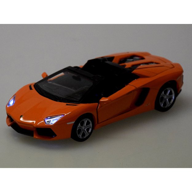 Metalinis automobilio modelis Lamborghini Aventador Roadster, oranžinis