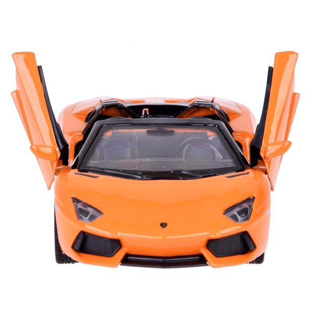 Metalinis automobilio modelis Lamborghini Aventador Roadster, oranžinis