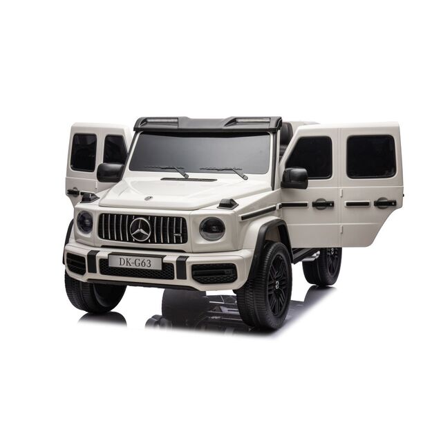 Dvivietis elektrinis džipas vaikams Mercedes G63 XXL 4x4, 24V, baltas