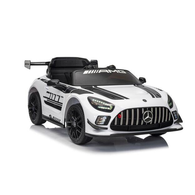 Vienvietis elektrinis sportinis automobilis Mercedes AMG GT3 vaikams, baltas