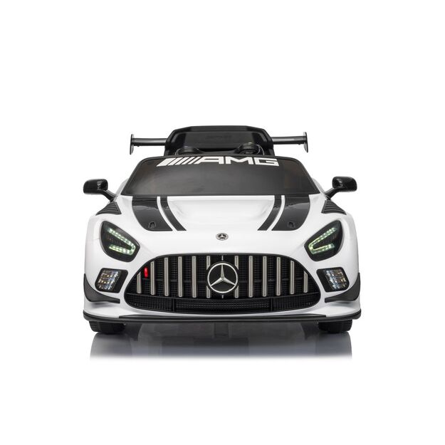 Vienvietis elektrinis sportinis automobilis Mercedes AMG GT3 vaikams, baltas