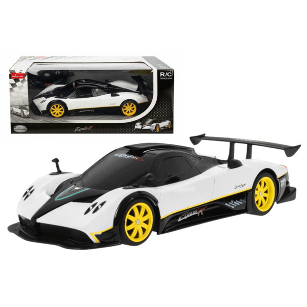 Nuotoliniu būdu valdomas sportinis Pagani Zonda automobilis, baltas