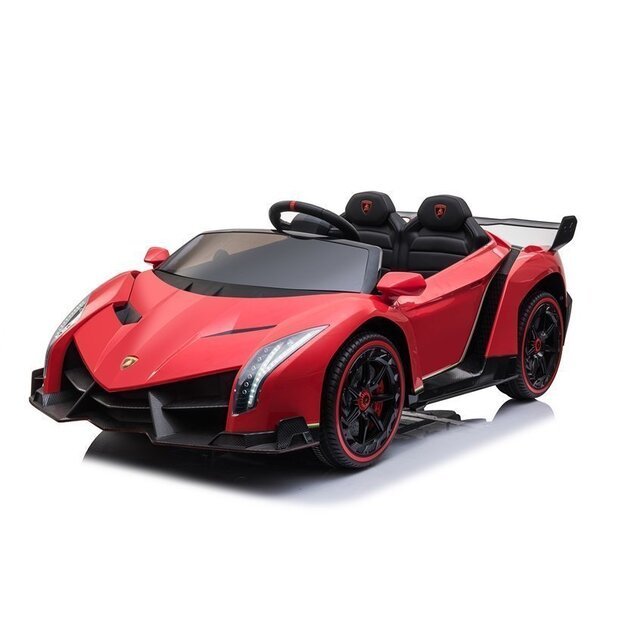 Dvivietis elektromobilis vaikams Lamborghini Veneno, raudonas