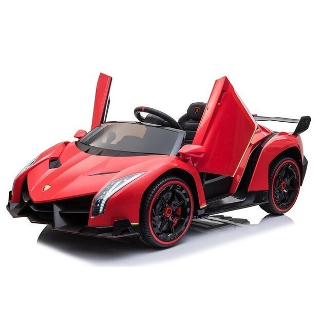 Dvivietis elektromobilis vaikams Lamborghini Veneno, raudonas