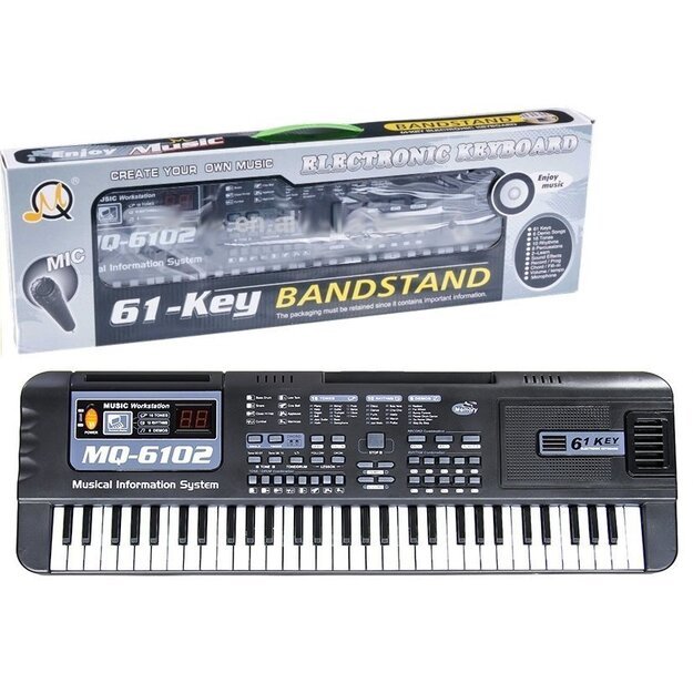 Pianino su mikrofonu rinkinys MQ-6102, juodas