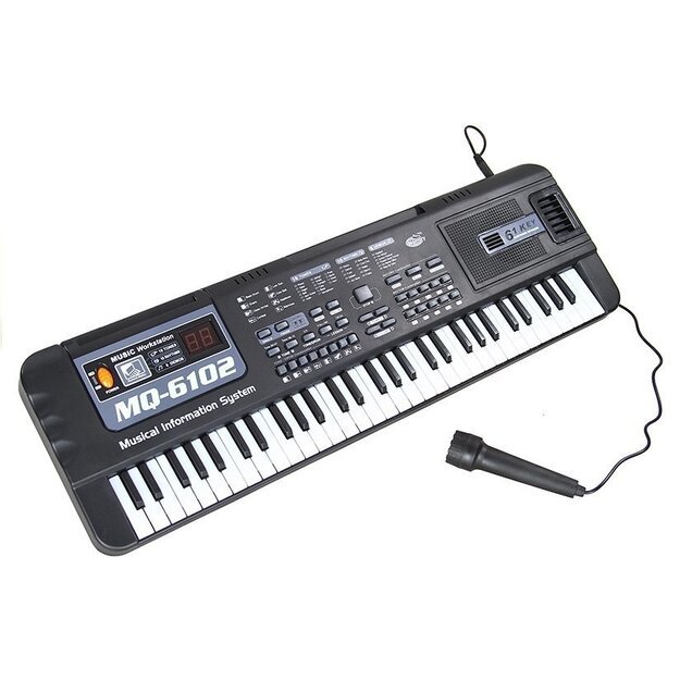 Pianino su mikrofonu rinkinys MQ-6102, juodas