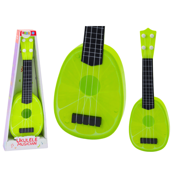 Mini ukulelė vaikams su 4 stygomis, žalia