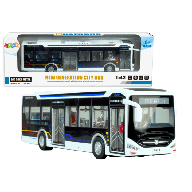 Žaislinis miesto autobusas 1:42, baltas