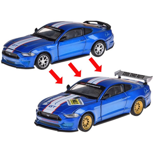 Surenkamas metalinis automobilio Ford Mustang GT rinkinys 1:42, mėlynas