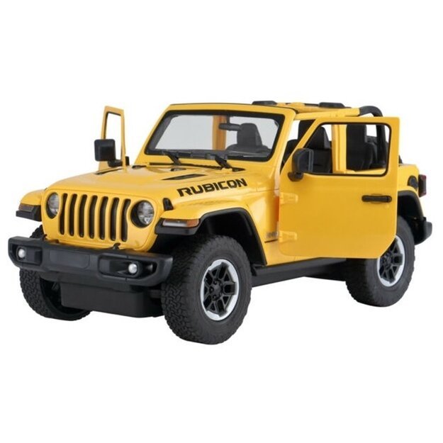 Nuotoliniu būdu valdomas Jeep Wrangler Rubicon visureigis 1:14, geltonas