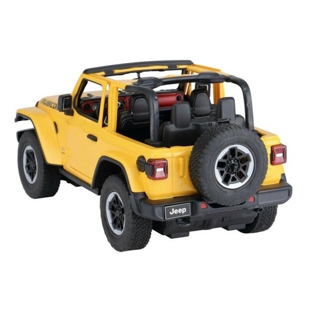 Nuotoliniu būdu valdomas Jeep Wrangler Rubicon visureigis 1:14, geltonas