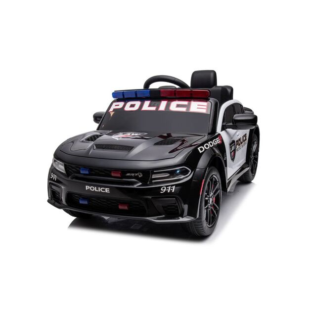 Vienvietis policijos elektromobilis vaikams Dodge Charger, juodas