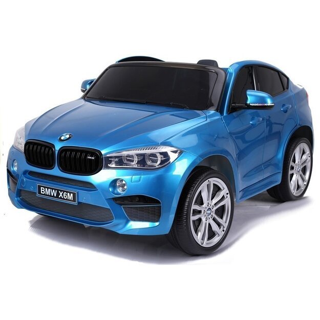 Dvivietis elektromobilis vaikams BMW X6M mėlynas lakuotas