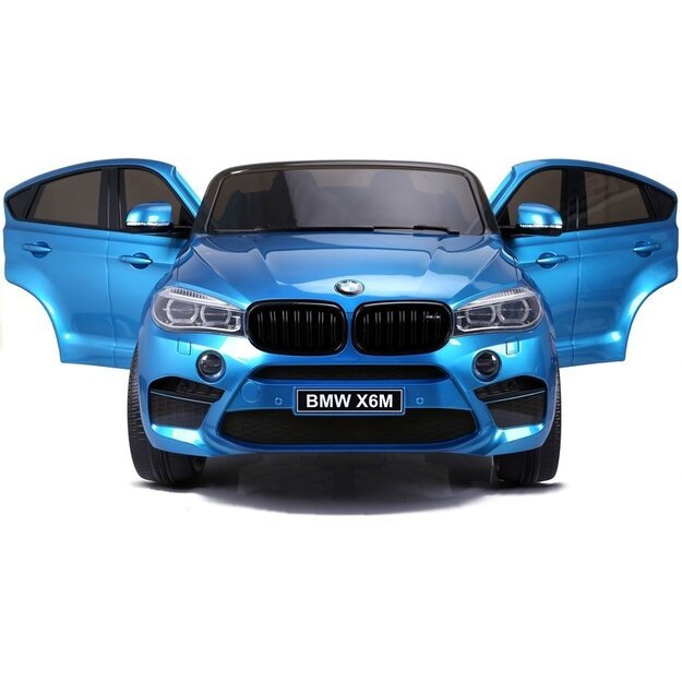 Dvivietis elektromobilis vaikams BMW X6M mėlynas lakuotas