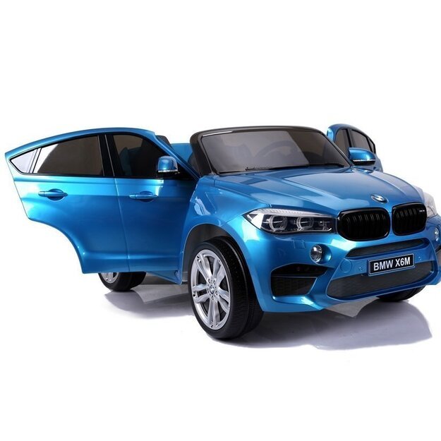 Dvivietis elektromobilis vaikams BMW X6M mėlynas lakuotas